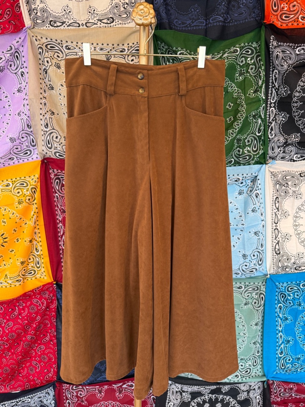 Vintage 70s/80s Banjo Dallas, Texas Gaucho Cropped Western Pants in Suede
